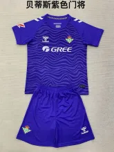 24/25 Real Betis Goalkeeper Purple  Kids Kits 1:1 Soccer Jersey