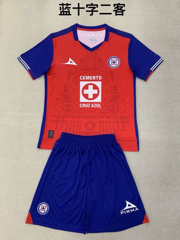 24/25 Cruz Azul Third Kids Kits 1:1 Quality Soccer Jersey