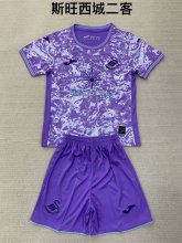24/25 Swansea City Third Purple Kids Kits 1:1 Soccer Jersey
