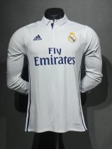2016-2017  Real Madrid Home Long Sleeve Player Retro1:1 Quality Soccer Jersey