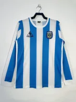 1986  Argentina Home Long Sleeve Retro 1:1 Quality Soccer Jersey