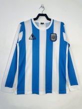 1986  Argentina Home Long Sleeve Retro 1:1 Quality Soccer Jersey