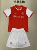24/25 Stade de Reims Home Kids Kits 1:1 Quality Soccer Jersey