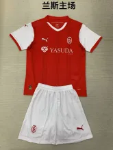 24/25 Stade de Reims Home Kids Kits 1:1 Quality Soccer Jersey