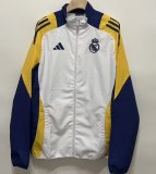 24/25  Real Madrid White Embroidery Windbreaker