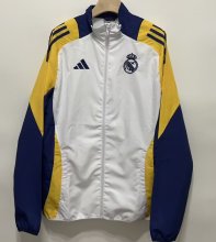24/25  Real Madrid White Embroidery Windbreaker