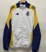 24/25  Real Madrid White Embroidery Windbreaker