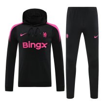 24/25 Chelsea Hooded Long Sleeved Black 1:1 Training suit