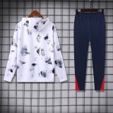 24/25 Paris Hooded Long Sleeved White 1:1 Training suit