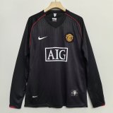 2007-2008 Manchester United 2RD Away Long Sleeve 1:1 Retro Soccer Jersey
