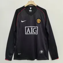 2007-2008 Manchester United 2RD Away Long Sleeve 1:1 Retro Soccer Jersey
