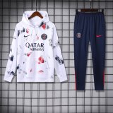 24/25 Paris Hooded Long Sleeved White 1:1 Training suit