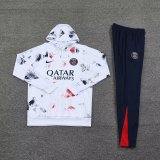 24/25 Paris Hooded Long Sleeved White 1:1 Training suit