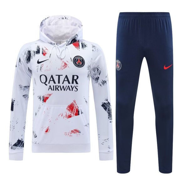 24/25 Paris Hooded Long Sleeved White 1:1 Training suit