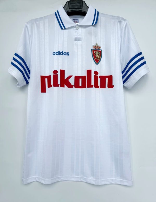 1995/1996  Real Zaragoza Home White Fans Retro 1:1 Quality Soccer Jersey