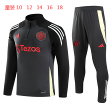 24/25  Manchester United Kids Dark Grey 1:1 Quality Training Jersey