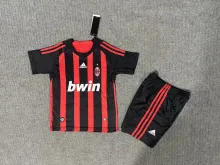 2008/2009 AC Milan Home Kids kits Retro 1:1 Quality Soccer Jersey