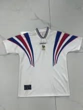 1996  France  Away  White  Fans Retro 1:1 Quality  Soccer Jersey