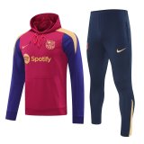 24/25 Barcelona Hooded Long Sleeved Red 1:1 Training suit