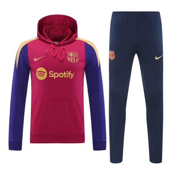 24/25 Barcelona Hooded Long Sleeved Red 1:1 Training suit