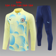 24/25  Manchester City Military Light Yellow Kids 1:1 Quality Training Jersey