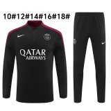 24/25  Paris Kids Black 1:1 Quality Training Jersey