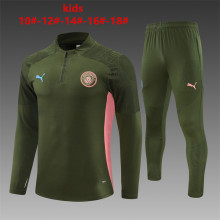 24/25  Manchester City Military Green Kids 1:1 Quality Training Jersey