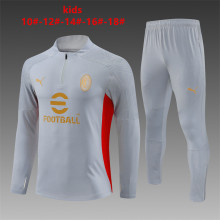 24/25 AC Milan Kids Grey 1:1 Quality Training Jersey