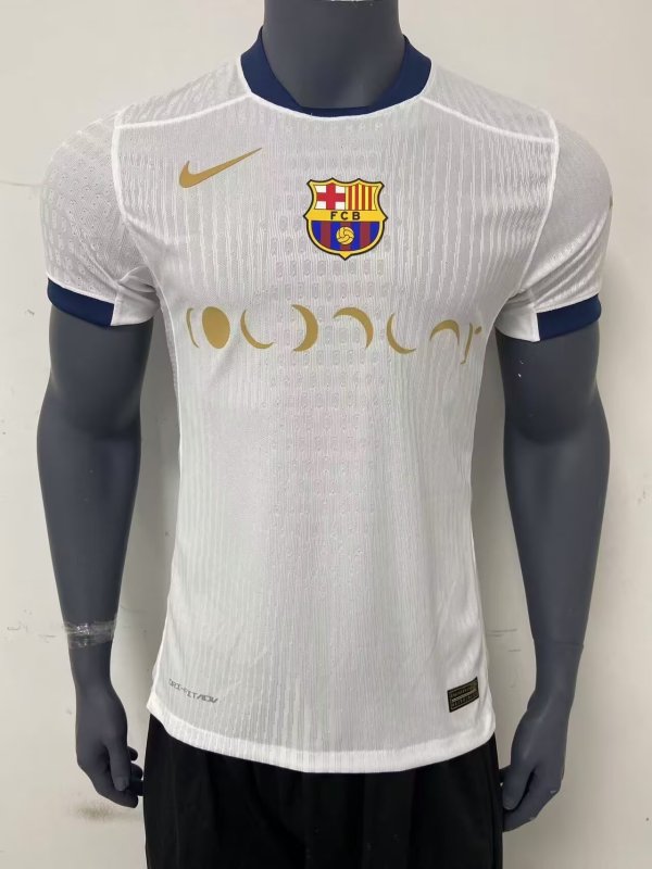 24/25 Barcelona Coldplay Band White PLayer 1:1 Quality Soccer Jersey(月亮广告)