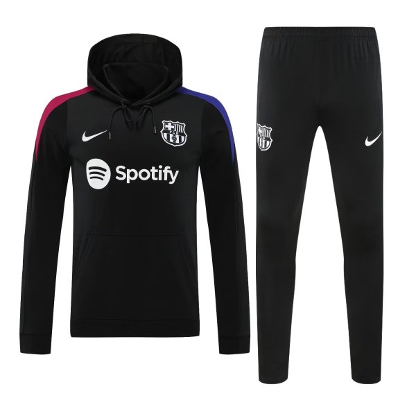 24/25 Barcelona Hooded  Long Sleeved Black 1:1 Training suit