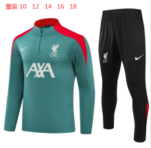 24/25  Liverpool  Green Kids 1:1 Quality Training Jersey