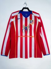 2004/2005 Retro Atletico Madrid Home Long Sleeve 1:1 Quality Soccer Jersey