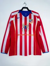 2004/2005 Retro Atletico Madrid Home Long Sleeve 1:1 Quality Soccer Jersey