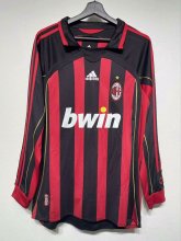 2006/2007 AC Milan Home  Black Long Sleeve 1:1 Quality Retro Soccer Jersey