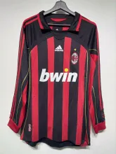2006/2007 AC Milan Home  Black Long Sleeve 1:1 Quality Retro Soccer Jersey