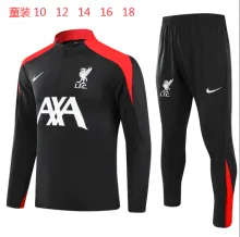 24/25  Liverpool Kids Black  1:1 Quality Training Jersey