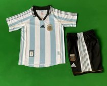 1998 Argentina Home 1:1 Quality Retro Kids Soccer Jersey