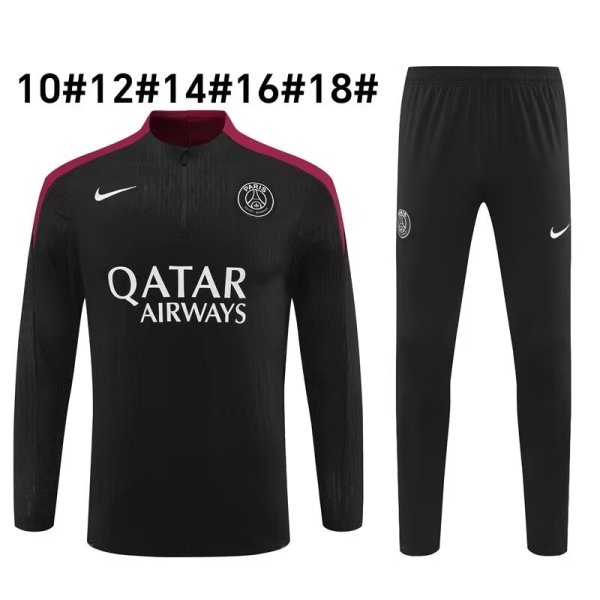 24/25  Paris Kids Black Player Version 1:1 Quality Training Jersey