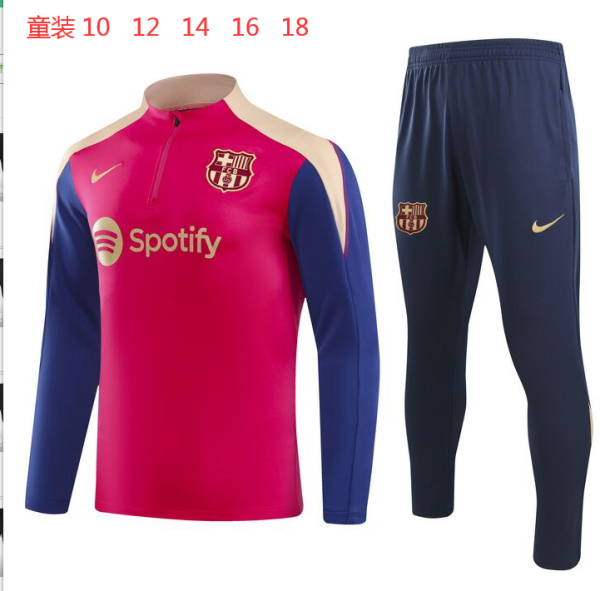 24/25  Barcelona Kids Red 1:1 Quality Training Jersey