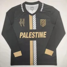 24/25 Palestine Black Gold Special Edition Fans Long sleeve 1:1 Quality Soccer Jersey