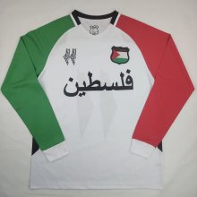 24/25 Palestine White Fans Long sleeve 1:1 Quality Soccer Jersey