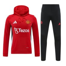 24/25 Manchester United Hooded Long Sleeved Red 1:1 Training suit