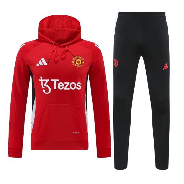 24/25 Manchester United Hooded Long Sleeved Red 1:1 Training suit