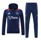 24/25 Manchester United Hooded Long Sleeved Blue 1:1 Training suit