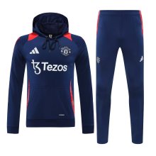 24/25 Manchester United Hooded Long Sleeved Blue 1:1 Training suit