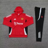 24/25 Manchester United Hooded Long Sleeved Red 1:1 Training suit