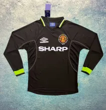 1998 Manchester United Away Long sleeve 1:1 Quality Retro Soccer Jersey