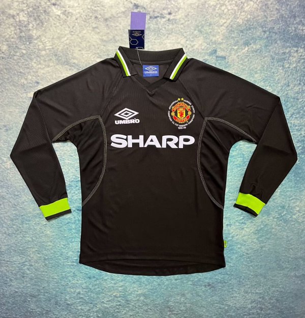 1998 Manchester United Away Long sleeve 1:1 Quality Retro Soccer Jersey