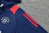 24/25 Manchester United Hooded Long Sleeved Blue 1:1 Training suit