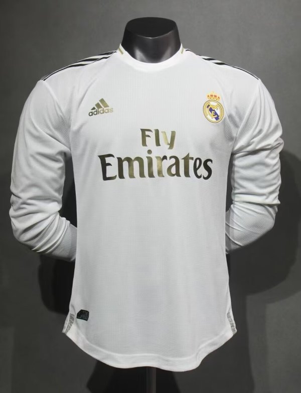 2019/2020  Real Madrid Home Long Sleeve Player Retro1:1 Quality Soccer Jersey